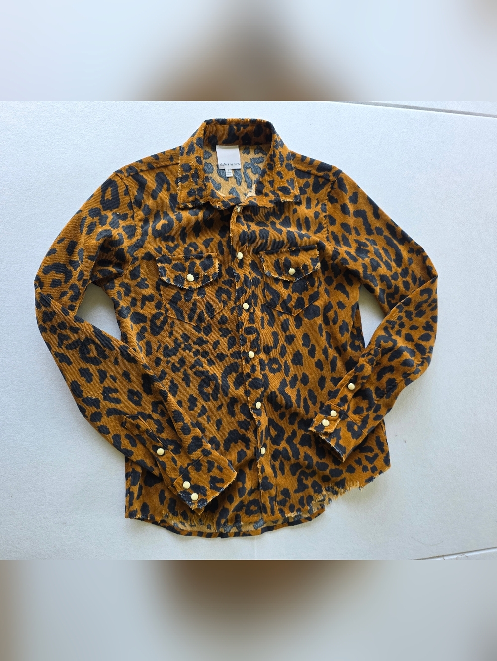 Skylar + Madison Leopard Button-Down Shirt - Brown/Black